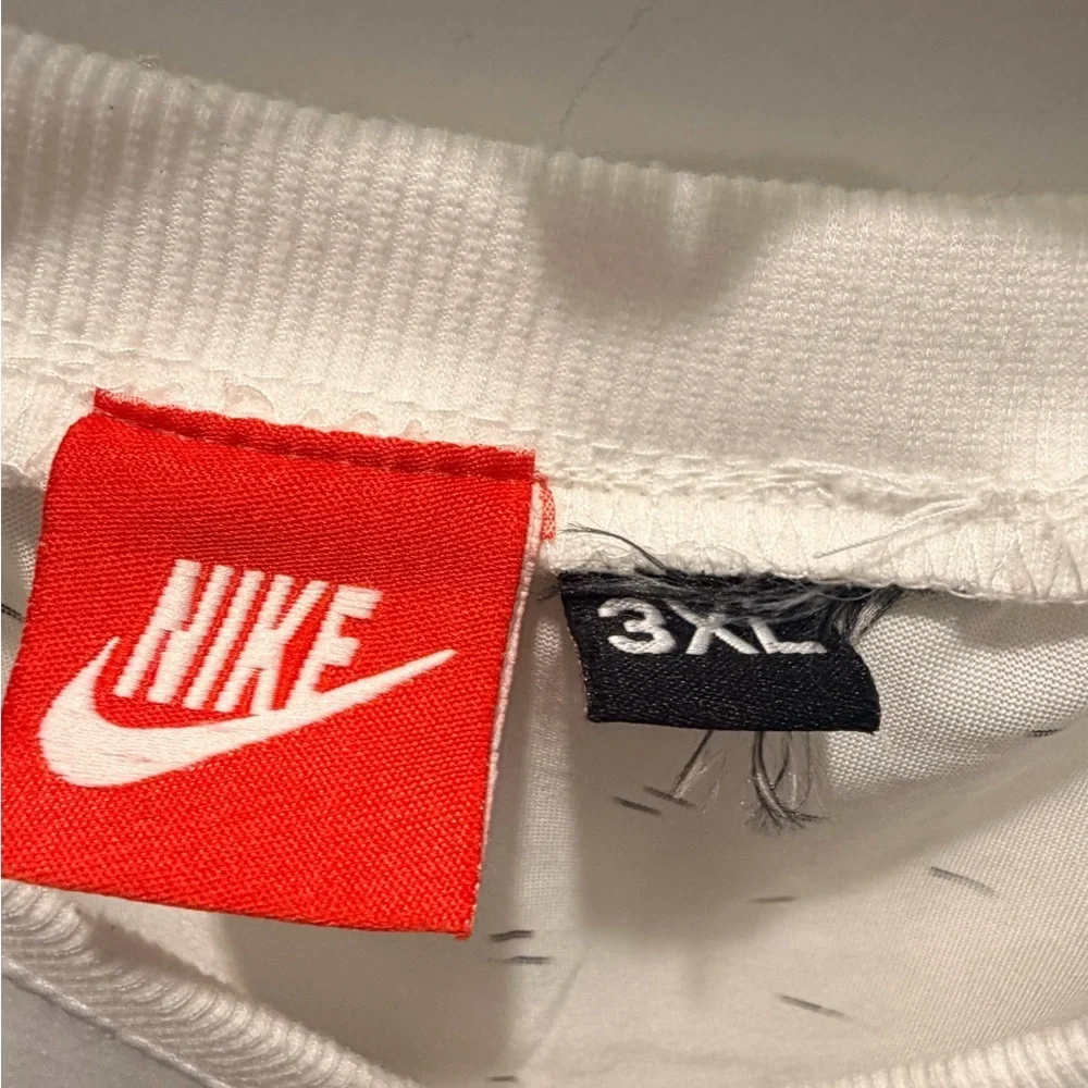 Nike 3XL Athletic Shirt V Neck White Blue Stripe Swoosh